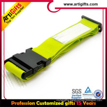 Polyester tube lanyard luggage tag with clear silicon strap